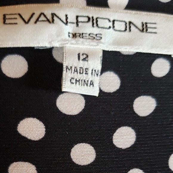 Evan Piccone Midi dress Blk & Wht Polka Dot ** - Picture 3 of 5